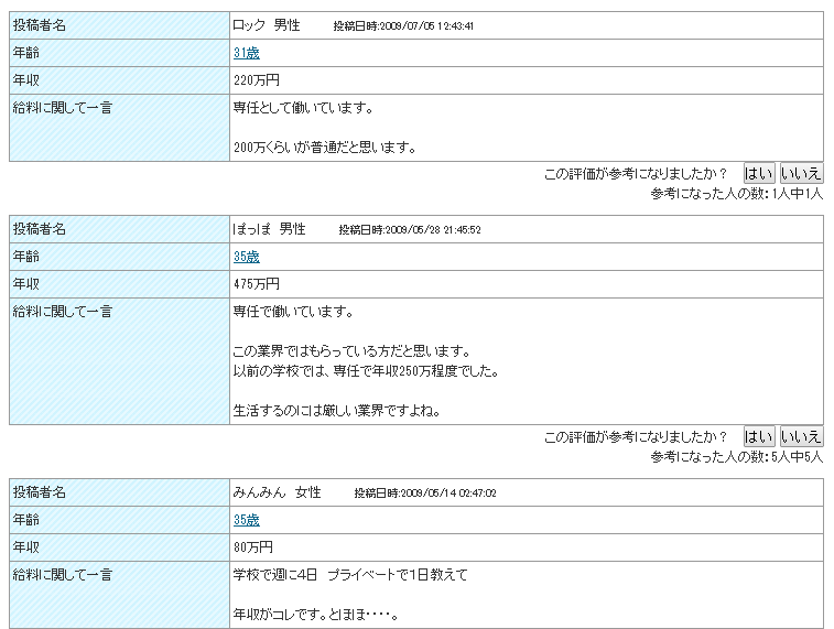 日本語講師の収入