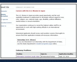 米国大使館求人情報